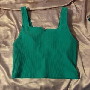 Freely Ribbed Square-Neck Crop